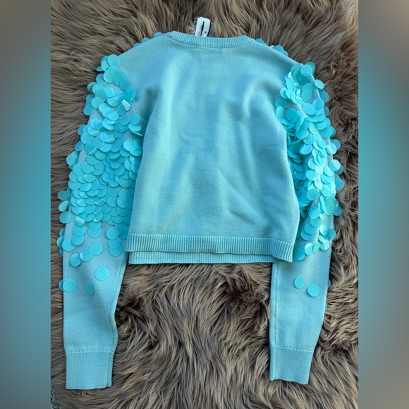 Alice Olivia Wool Aqua Sequin Sweater - Picture 8 of 8